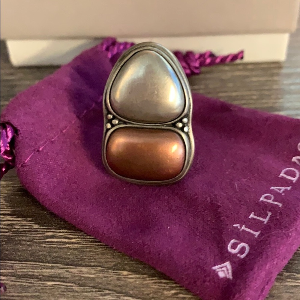 Modern History Silpada Sterling & copper ring